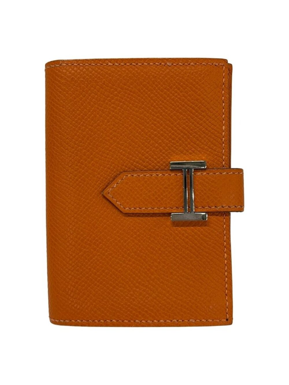 Hermes Business Card Case Bearn Orange Silver